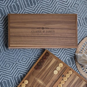 Personalized Walnut Backgammon for Couple Handmade Unique Wedding Holiday Housewarming Anniversary Luxury Gift for Dad Him Husband Boyfriend