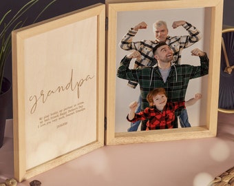 Custom Grandpa Picture Frame, Unique Gifts for Dad, Grandpa, Husband, Christmas, First Fathers Day, Photo Frame, Best Christmas Gift for Him