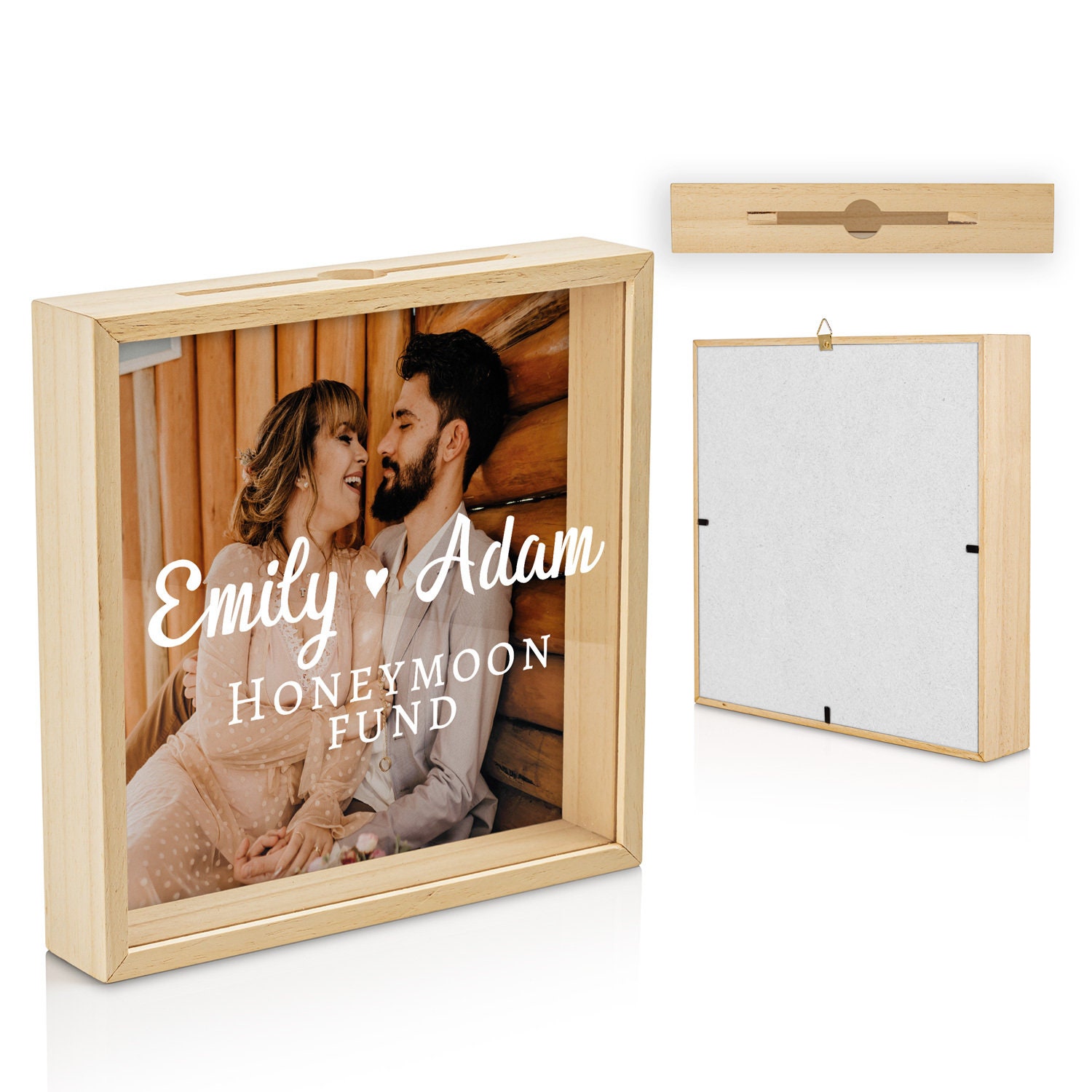 Personalized Honeymoon Fund Box with Photo and Name Travel | Etsy