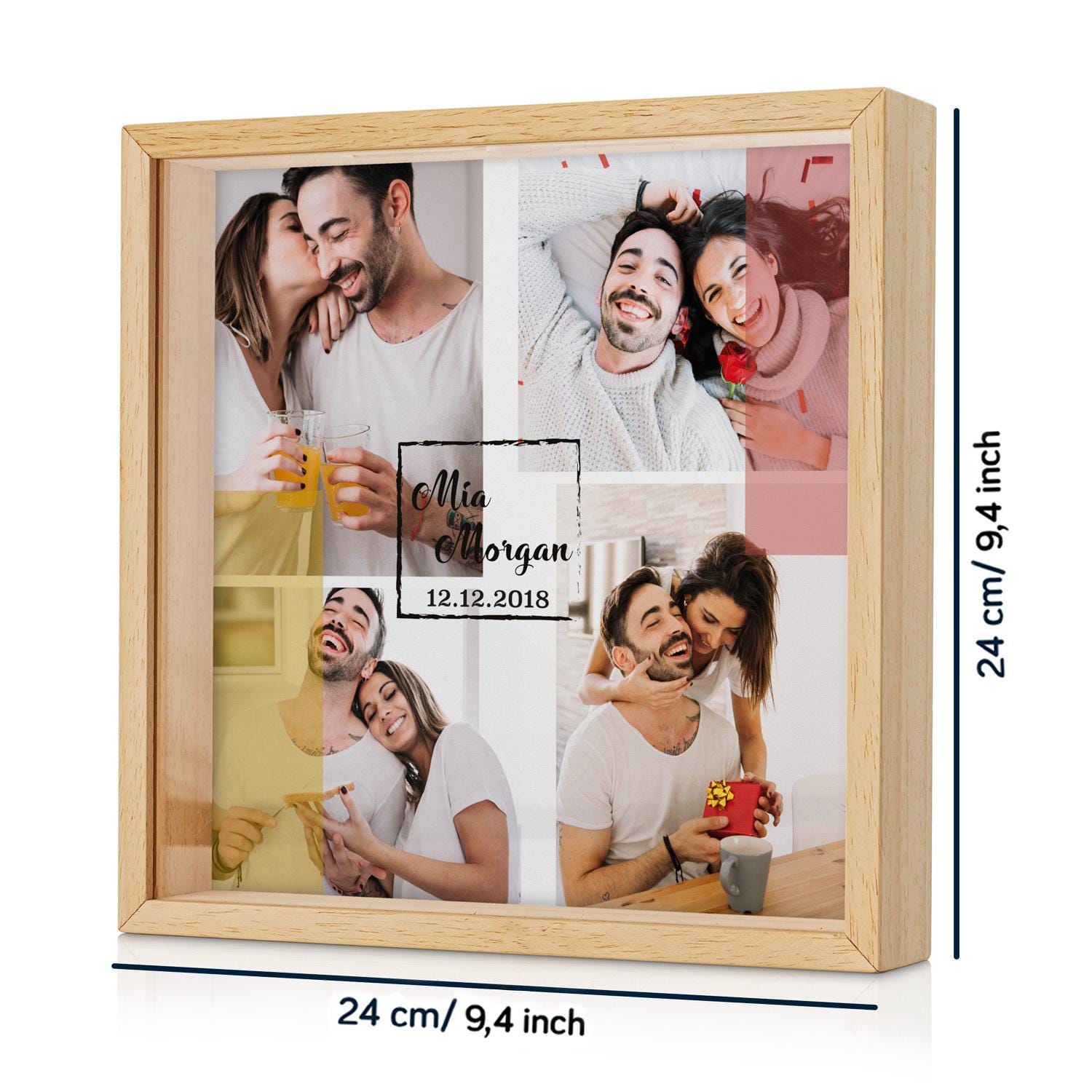 Photo Box Couple Custom Couple Photo Keepsake Box, Personalized Money Box With Couple ...