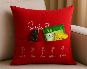Almohada de bolsillo personalizada para abuela y nieto con inserto, regalo de nacimiento de abuela, regalo hecho a mano para el Día de la Madre, almohada decorativa