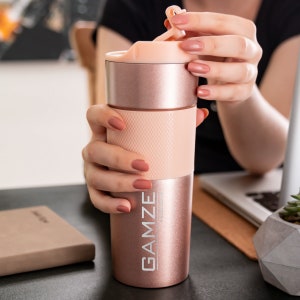 Personalized Insulated Tumbler with French Press, Preschool Teacher Gift, Back to School, Custom Travel Mug, Insulated Mug for Teacher