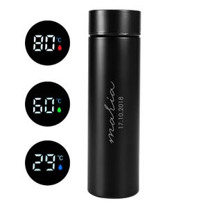 Custom Smart Thermos with Temperature Display, Personalized Digital Tumbler Gift for Christmas, Stainless Steel Flask, Gift for Mom Dad Him.