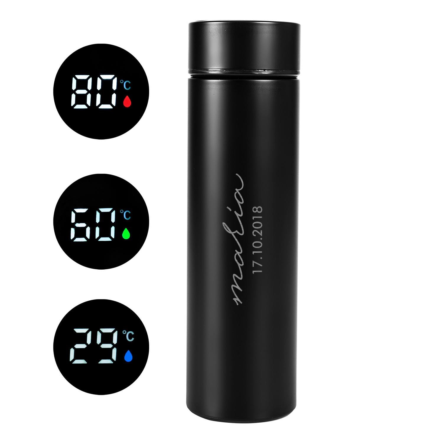 Custom Smart Thermos with Temperature Display, Personalized Digital Tumbler Gift for Christmas, Stainless Steel Flask, Gift for Mom Dad Him.