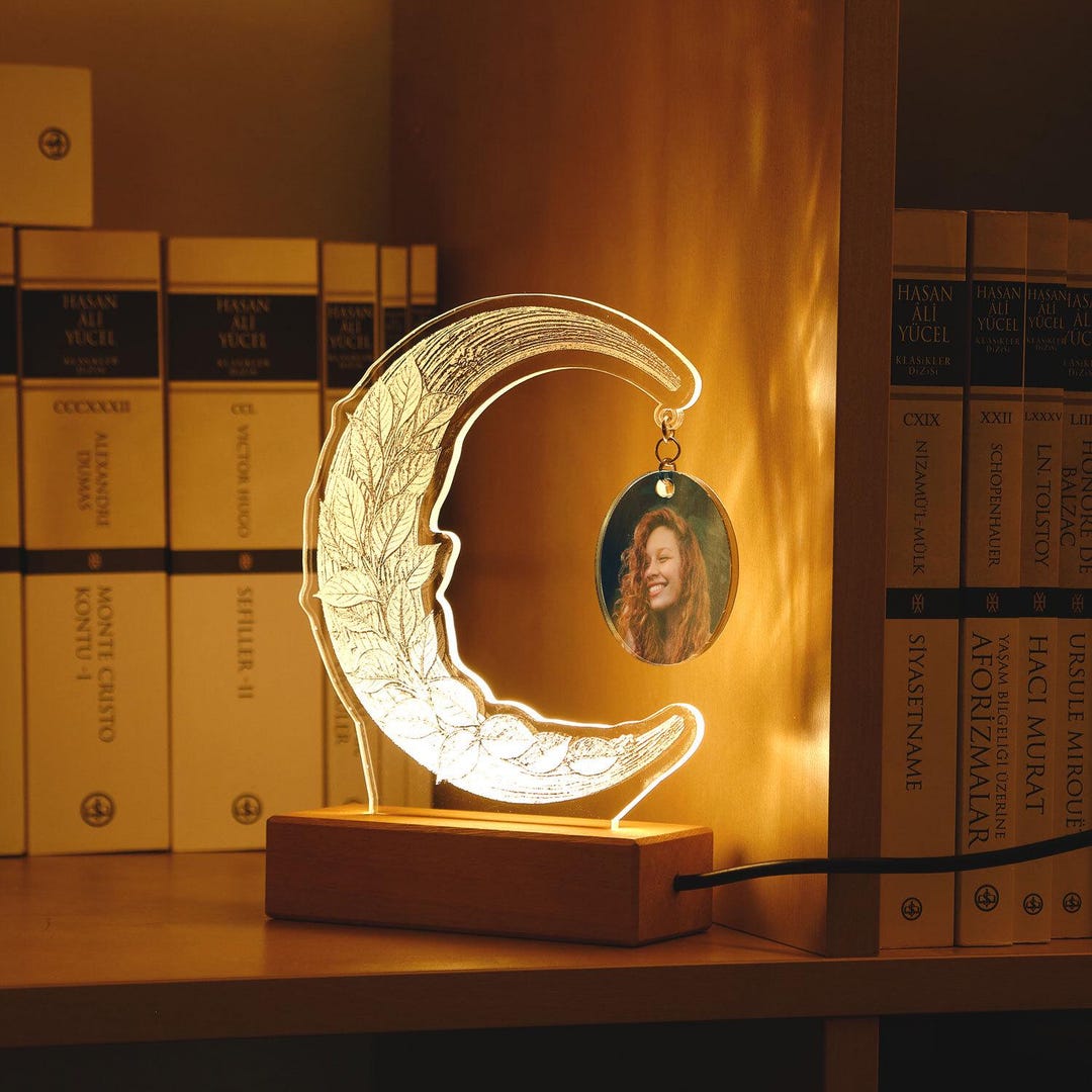 Custom Photo Bedside Table Desk Lamp, Acrylic Night Light LED Sign ...