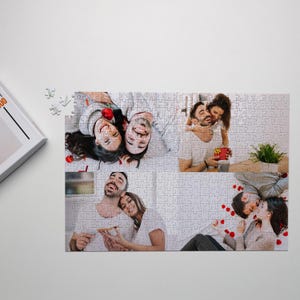 Custom Jigsaw Puzzle 500 1000 Pieces, Personalized Picture Puzzle for Couple, Adults, Family Keepsake, Anniversary, Valentine, Mom Dad Gifts 4 photos