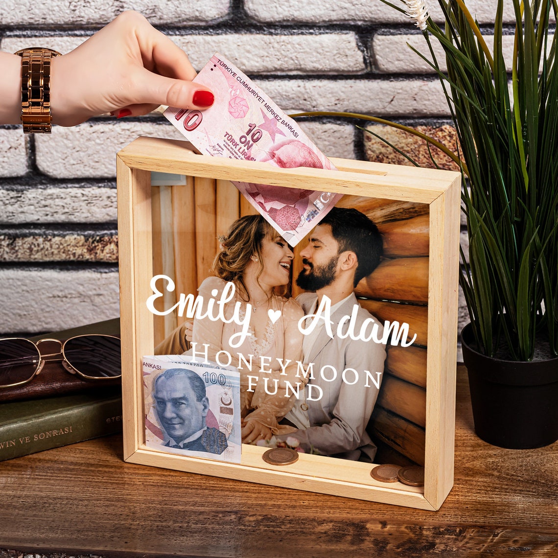 Personalized Honeymoon Fund Box with Photo and Name Travel Etsy