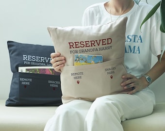 Custom Throw Pillow for Grandpa Dad Grandparent, Personalized Cushion&Insert, Fathers Day Gift for Him, Best Gift for Him, Dad, Papa, Granny