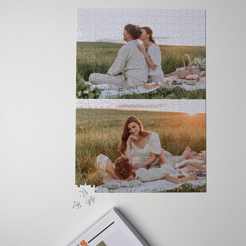 Custom Jigsaw Puzzle 500 1000 Pieces, Personalized Picture Puzzle for Couple, Adults, Family Keepsake, Anniversary, Valentine, Mom Dad Gifts 2 photos