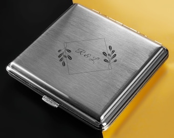 アンティーク　スターリングシルバー製のシガレットケース 925スターリングシルバーケース 85㎜16本 | ○シガレットケース,金属製