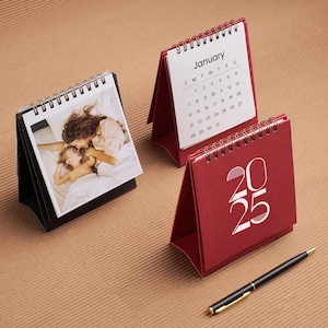 2026 Custom Photo Desk Calendar, Unique Personalized Photo Gift Stocking Stuffer, Desk Decor Photo Collage, Mom Dad Christmas Grandma's Gift