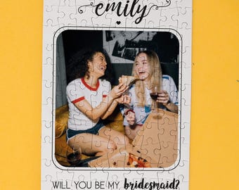 Bridesmaid Proposal Puzzle 99 Pieces, Will You Be My Maid of Honor, Matron of Honor or Flower Girl, Wedding Bridal Party Photo Keepsake Gift