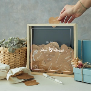 Caixa de lembranças de casamento personalizada, decoração de mesa de lembrancinhas de casamento, alternativa para livro de visitas, caixa de depósito de cartões, presente de aniversário personalizado para ela