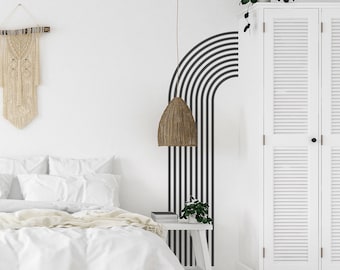 Half Arch Wall Decal, Boho Wall Art Decal, Abstract Home Interior Decor, Geometric Half Arch Rainbow Decal, Modern Scandinavian Decor