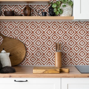 Boho Geometric Tile Stickers, Scandi Black Tile Decals, Tiles For Kitchen-Bathroom-Floor-Wall, Peel & Stick Backsplash Stickers, Pack Of 24