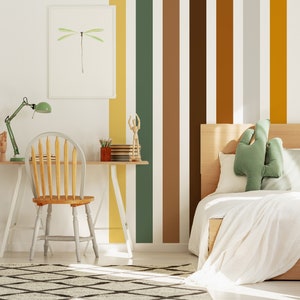 Decalcomanie da muro a strisce,Rainbow Stripes Wall Mural,Nursery Colorful Stripes,Nursery Room Wall Decor,Linee Decalcomanie da muro,Stripes Wall Stickers