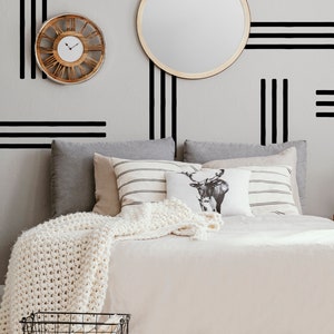 Line Wall Decals, Abstract Line Wall Decals, Removable Wall Stickers, Boho Wall Decal, Modern Geometric Wall Sticker, Stripes Stickers
