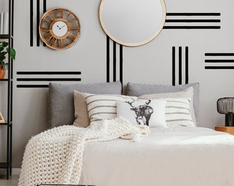 Line Wall Decals, Abstract Line Wall Decals, Removable Wall Stickers, Boho Wall Decal, Modern Geometric Wall Sticker, Stripes Stickers