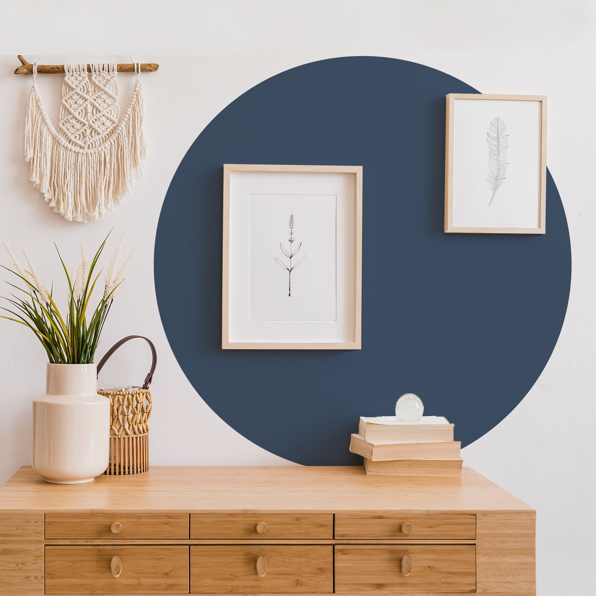 Large Circle Wall Decal Color Circle Wall Sticker Etsy