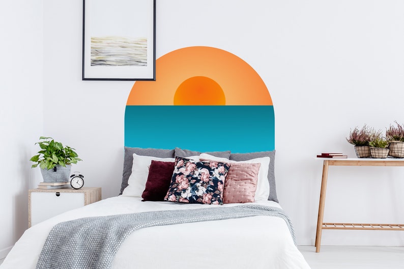 Sunset Arch Wall Decal Bed Arch Sticker Arch Headboard Wall Etsy