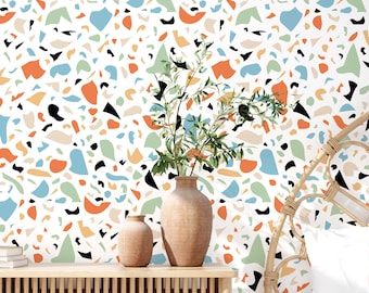 Multi-Colored Terrazzo Wall Decals: Scandinavian Decor