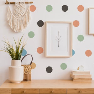 Boho Polka Dot Wall Decals, Hand Drawn Polka Dots, Multi color Polka Dots, Boho Wall Decals, Polka Dots Wall Sticker, Boho Watercolour Dots