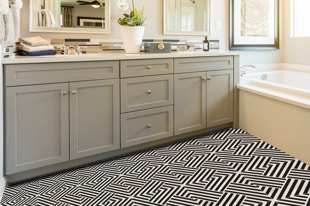 Peel and Stick Floor Tile Sticker, Vinyl Floor Tile Sticker, Floor ...
