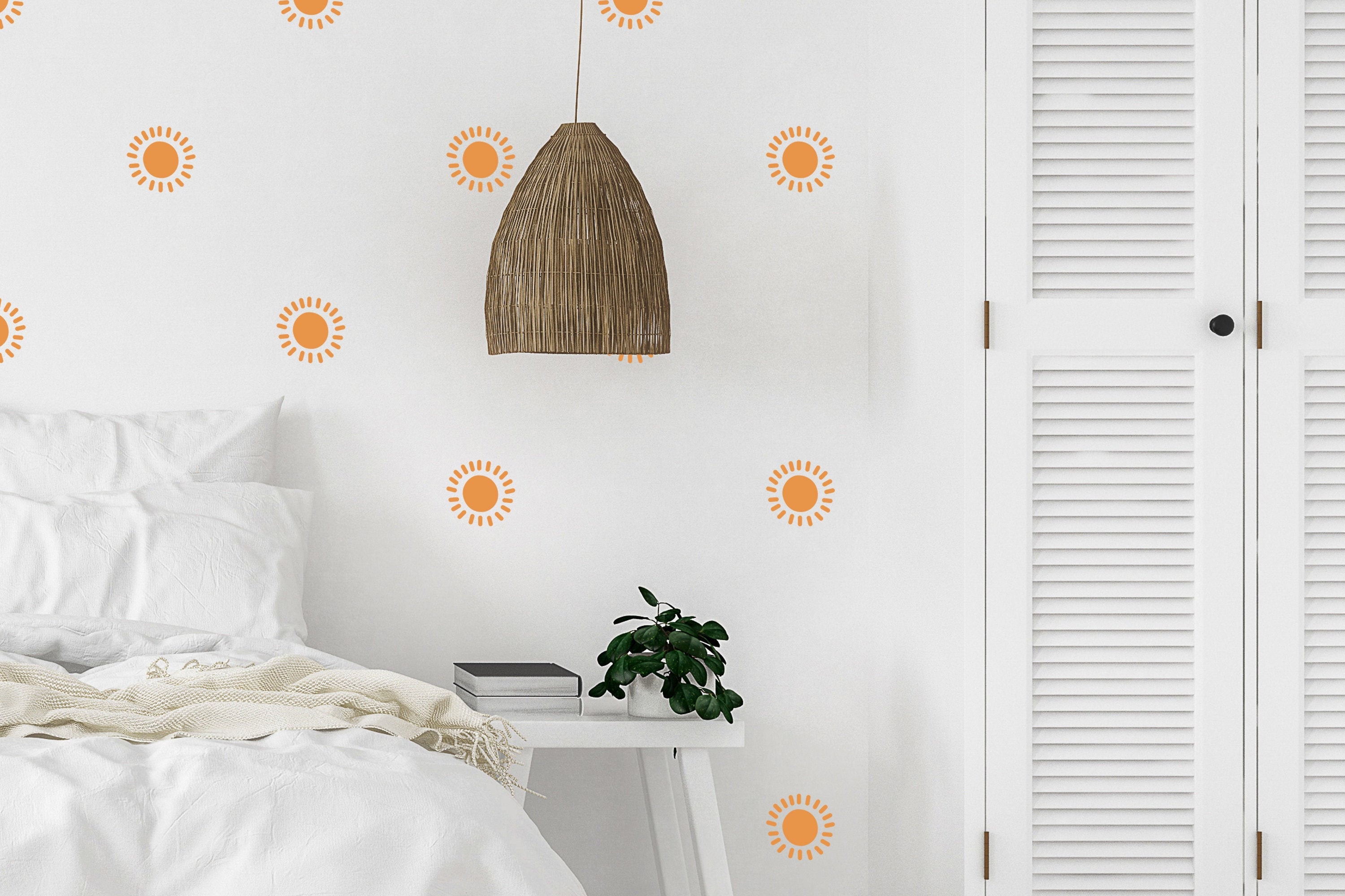 Boho Sun Wall Decals Sunshine Wall Stickers Bohemian Sun Etsy