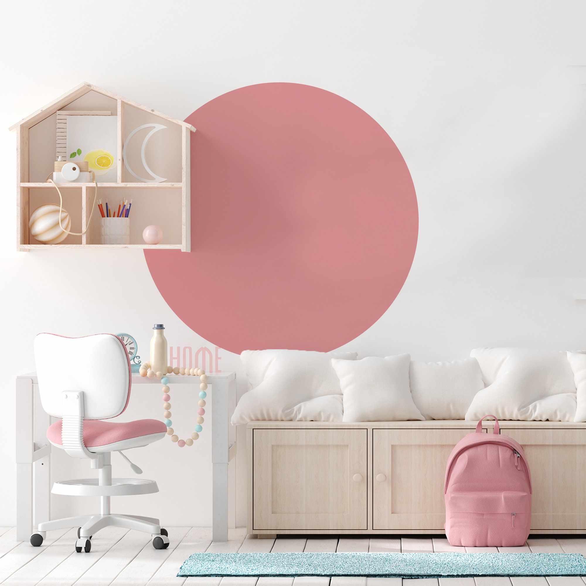 Large Circle Wall Decal Color Circle Wall Sticker Etsy
