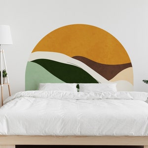 Boho Bogen Wandtattoo, Bettbogen Wandtattoo, Headboard Wandtattoo, Abstrakter Wandtattoo, Strukturierter Boho Wandtattoo, Benutzerdefinierte Farbblockaufkleber