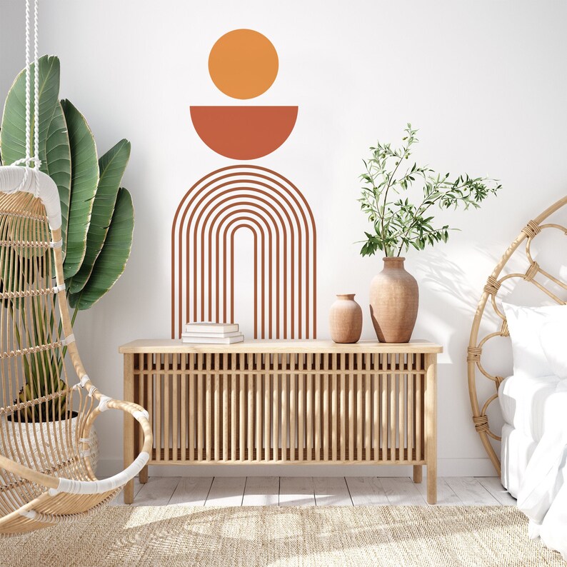 Arch Wall Decal Boho Wall Art Decal Abstract Home Interior Etsy