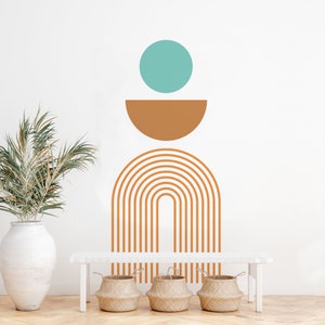 Bogen Wandtattoo, Boho Wandtattoo, Abstrakter Wandtattoo, Geometrischer Bogen Regenbogen Aufkleber, Moderner Skandinavischer Dekor, Wandtattoo
