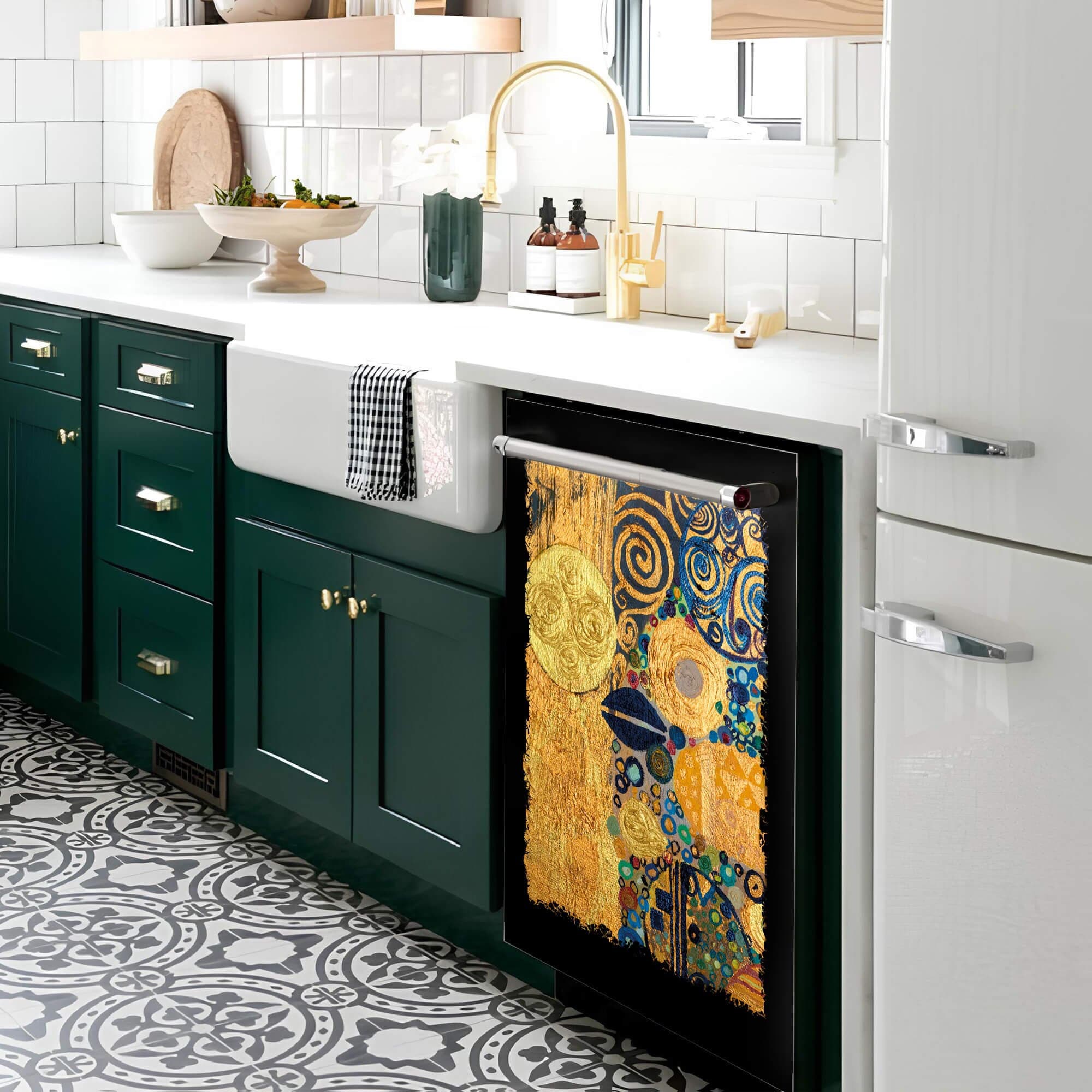 Paris Tower Dishwasher Magnetic Cover – 23x26 Inch Reusable Decorative Appliance Skin, Hides Scratches & Dents