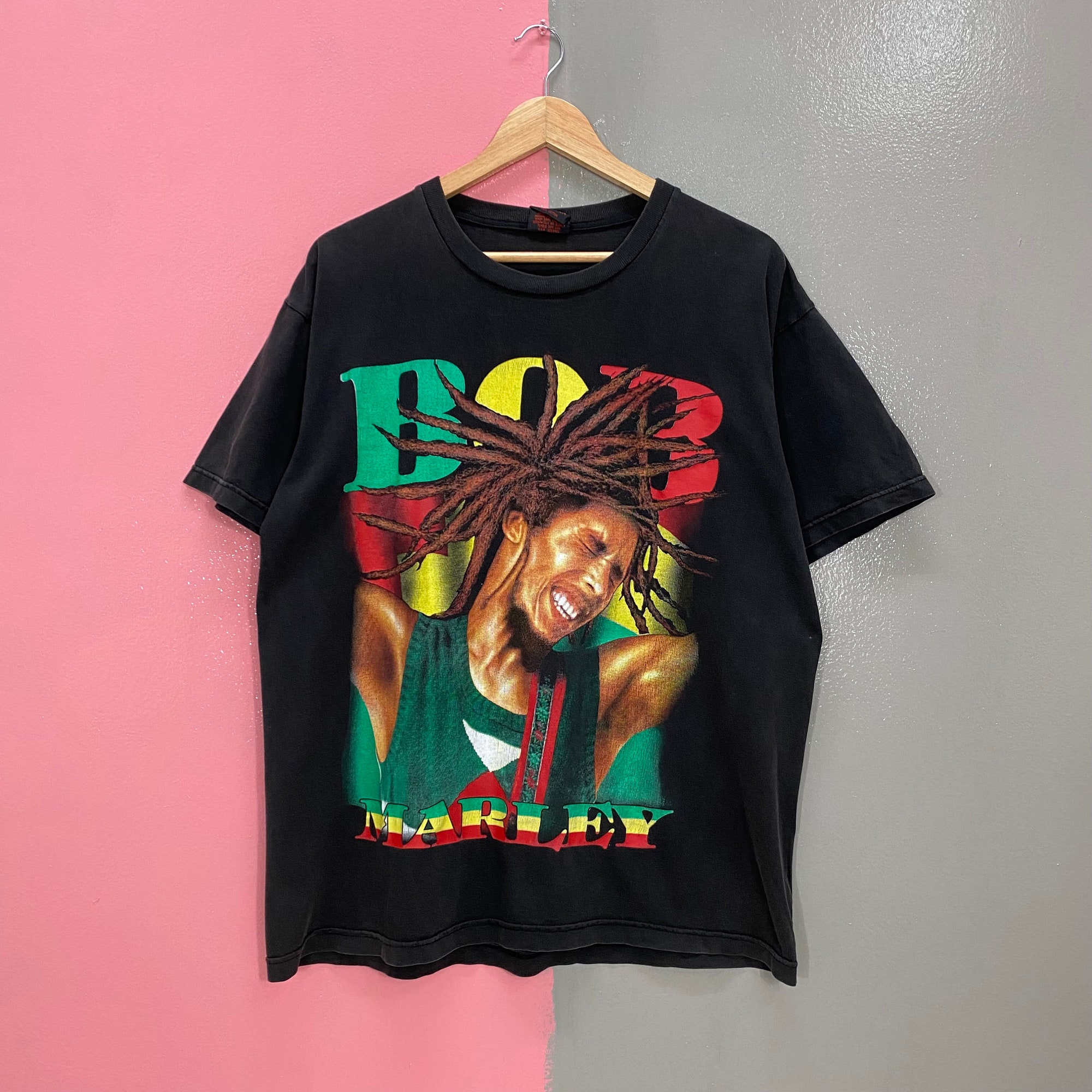 Discover Bob Marley Black Rasta Reggae Black T-Shirt