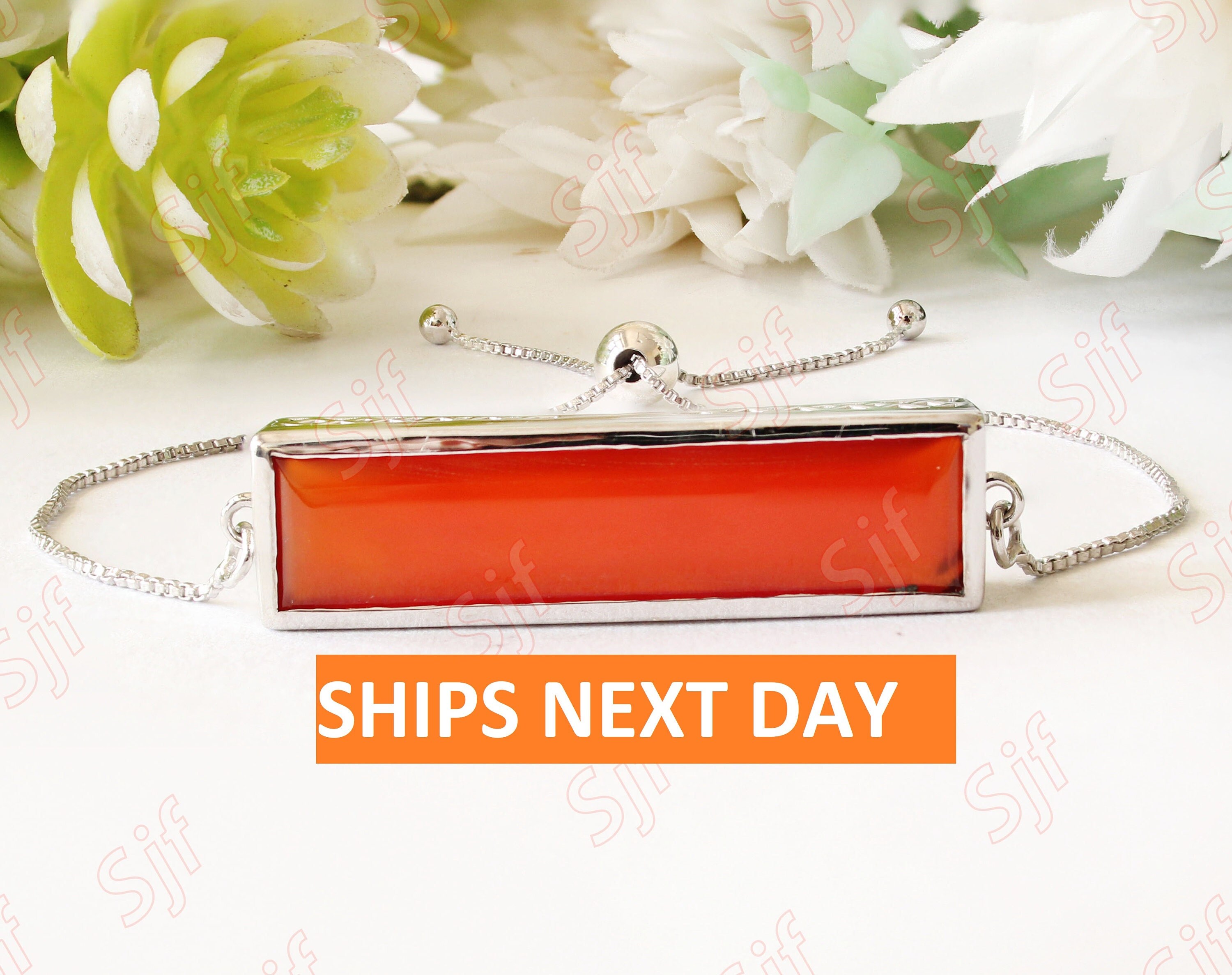 Natural Carnelian Stone Bolo Bracelet, Fancy Shape Carnelian Bracelet, Gift for Love, Bezel set Bracelet, Gift for Woman, Gift for her