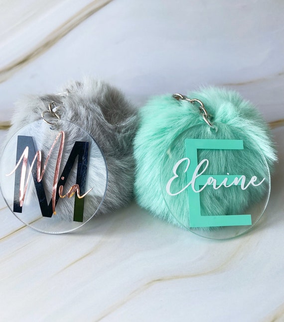 Soft Artificial Fur Keychain Personalized Plush Ball Key Ring Cute Pom Pom  Bag Charm Key Chains for Women Girls Couple Gifts