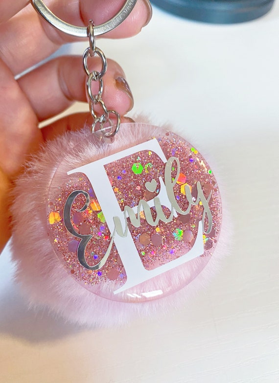 Personalised pom cheap pom keyring