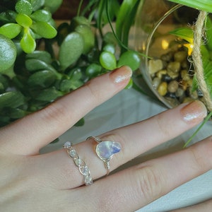 Crystal Ring with Braided Ring Set | double crystal ring and bead set gift