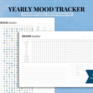 Daily Mood Tracker Monthly Mood Tracker Mood Tracker Printable Mood Tracker Journal Mood Tracker PDF Self-care Journal Calendar Template