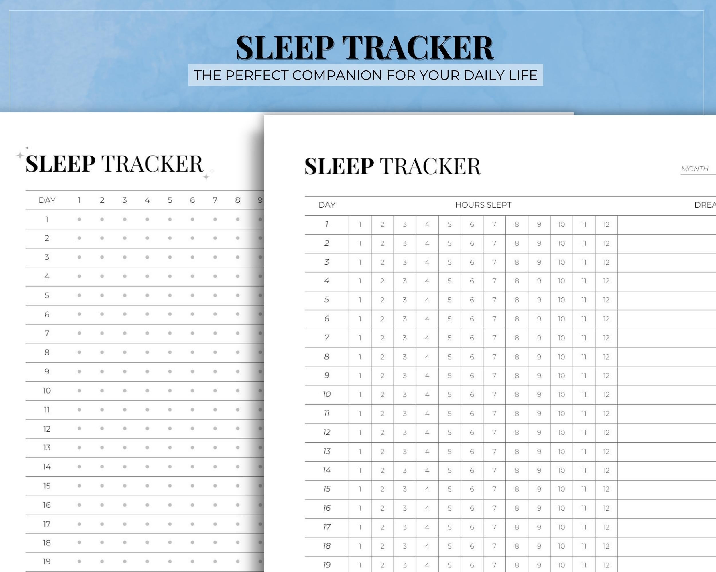 Daily Sleep Tracker Printable Night Sleep Log Sleep Quality Journal ...