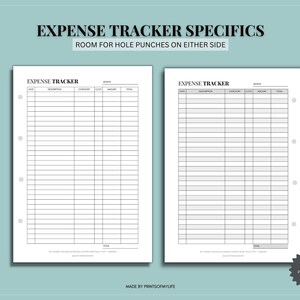 Expense Tracker Template Spending Tracker Journal Financial Budget ...