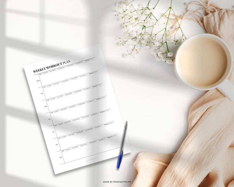 Printable Weekly Workout Planner Organize and Optimize Your Fitness