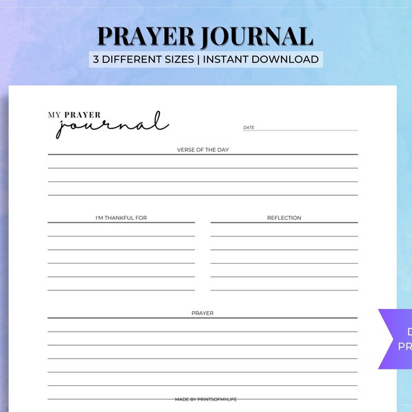 Prayer Journal Pages Daily Prayer Planner Prayer Notes Scriptures Devotional Verses Mens Prayer Journal Kdp PDF Prayer Journal Template