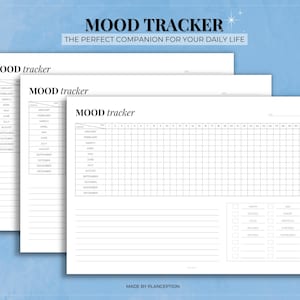 Monthly Mood Tracker Self-care Journal Mental Health Planner Mood Tracker Printable Template Feel Good Kit Mood Monitoring Therapy Notes