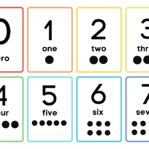 Numéros 1-10 Flashcards imprimables | Téléchargement instantané| Numéros| Flashcards de classe | Cartes flash pré-k