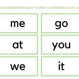 Kindergarten Sight Words| Printable Flashcards| Instant Download |High Frequency Words| Classroom Flashcards | Kindergarten Flash Cards