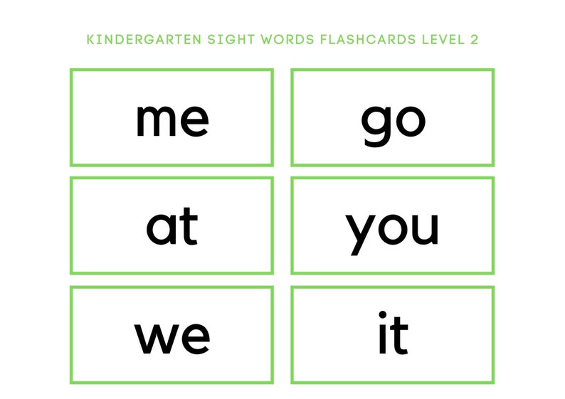 Kindergarten Sight Words Printable Flashcards Instant Download high Frequency Words Classroom