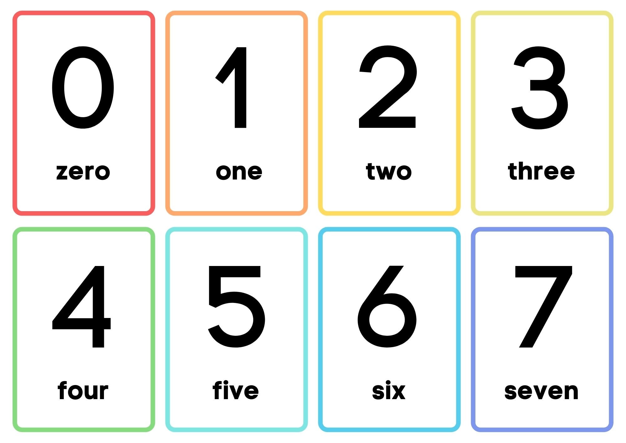 Numbers 1 20 Printable Flashcards Instant Download Numbers Etsy