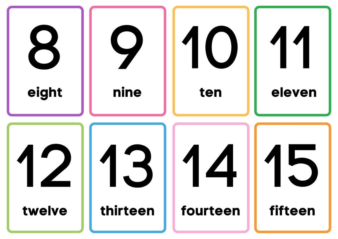 Numbers 1 20 Printable Flashcards Instant Download Numbers Classroom