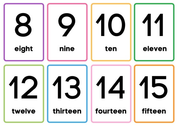 Numbers 1-20 Printable Flashcards| Instant Download| Numbers
